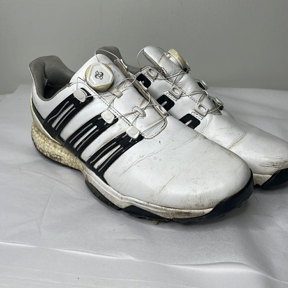 Men’s Adidas Boost Golf White Shoes Size 10.5